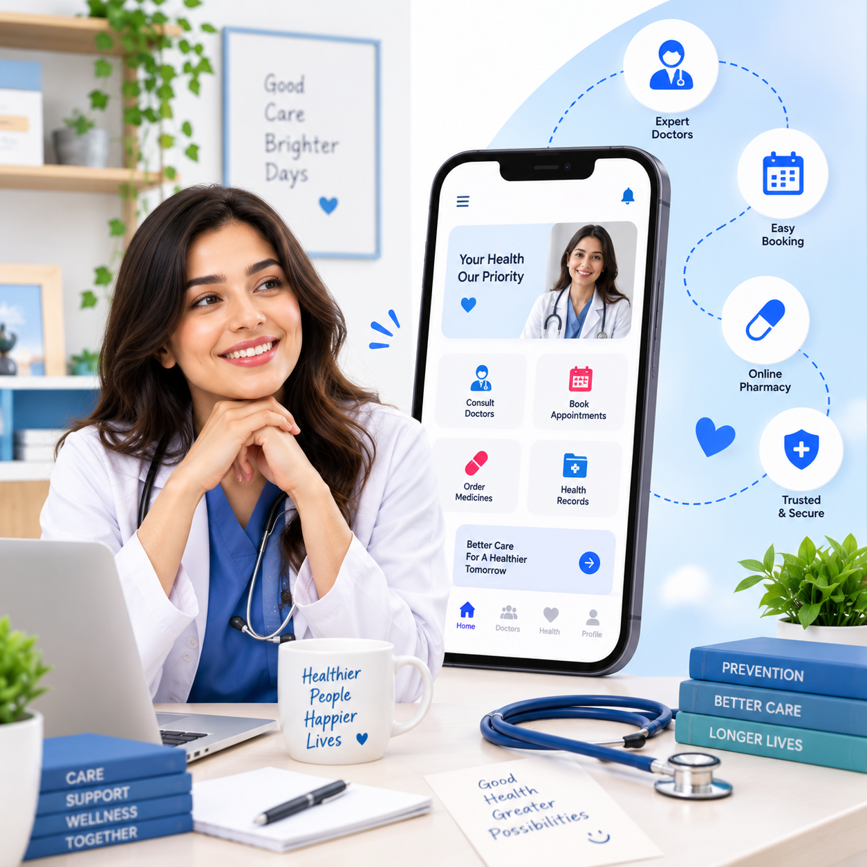 Healthcare app screen