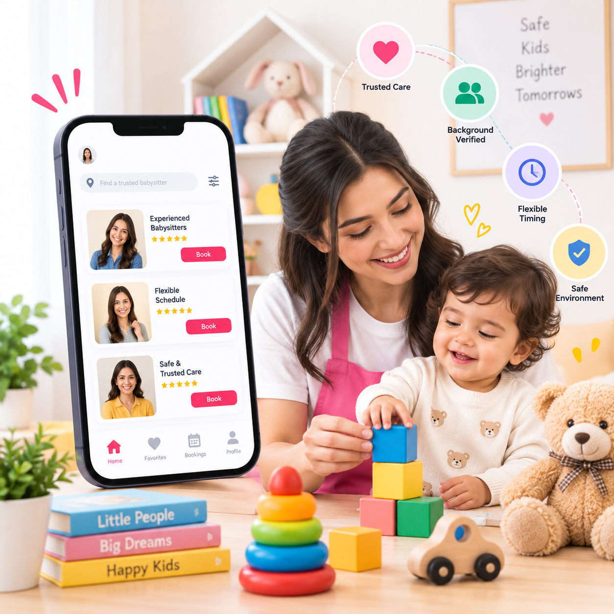 Baby Sitting app screen