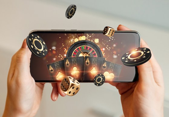 Mobile roulette game running on a phone