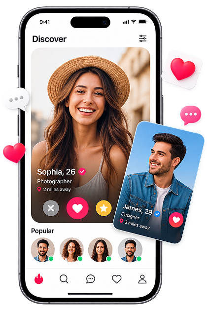Dating app profile screen