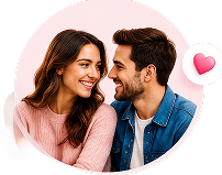 Couple using a dating app
