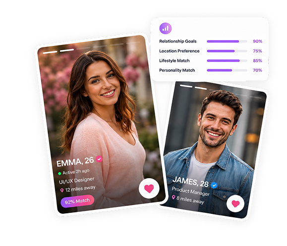 Matching Dating Apps dating app screens