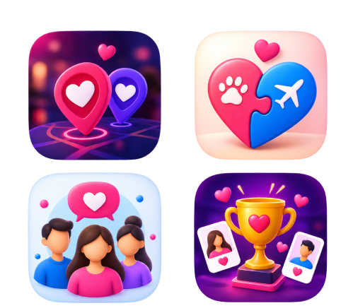 Gamified Dating Apps dating app screens