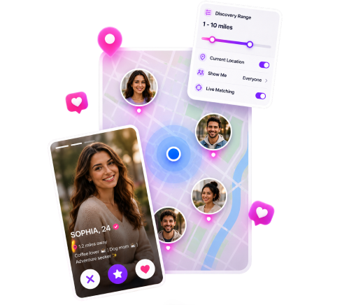 Location-Based Dating Apps dating app screens