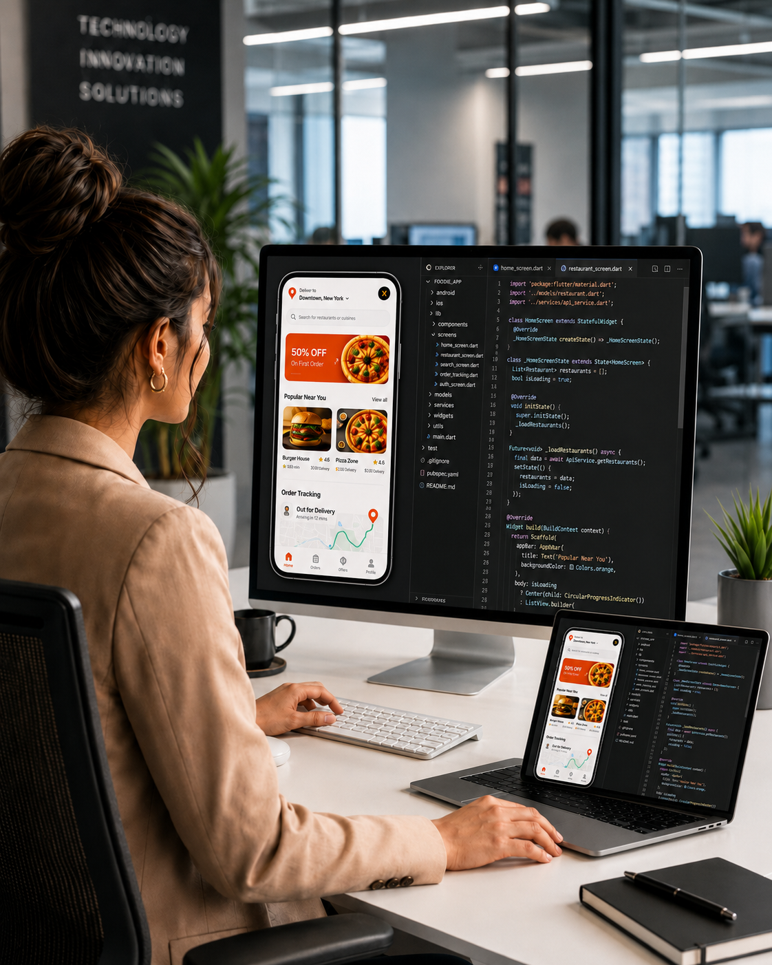 iApp Technologies developer building a food delivery app