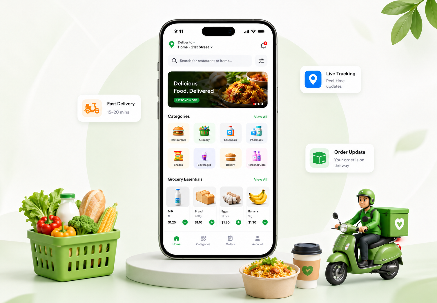 Food &amp; Essentials Delivery App