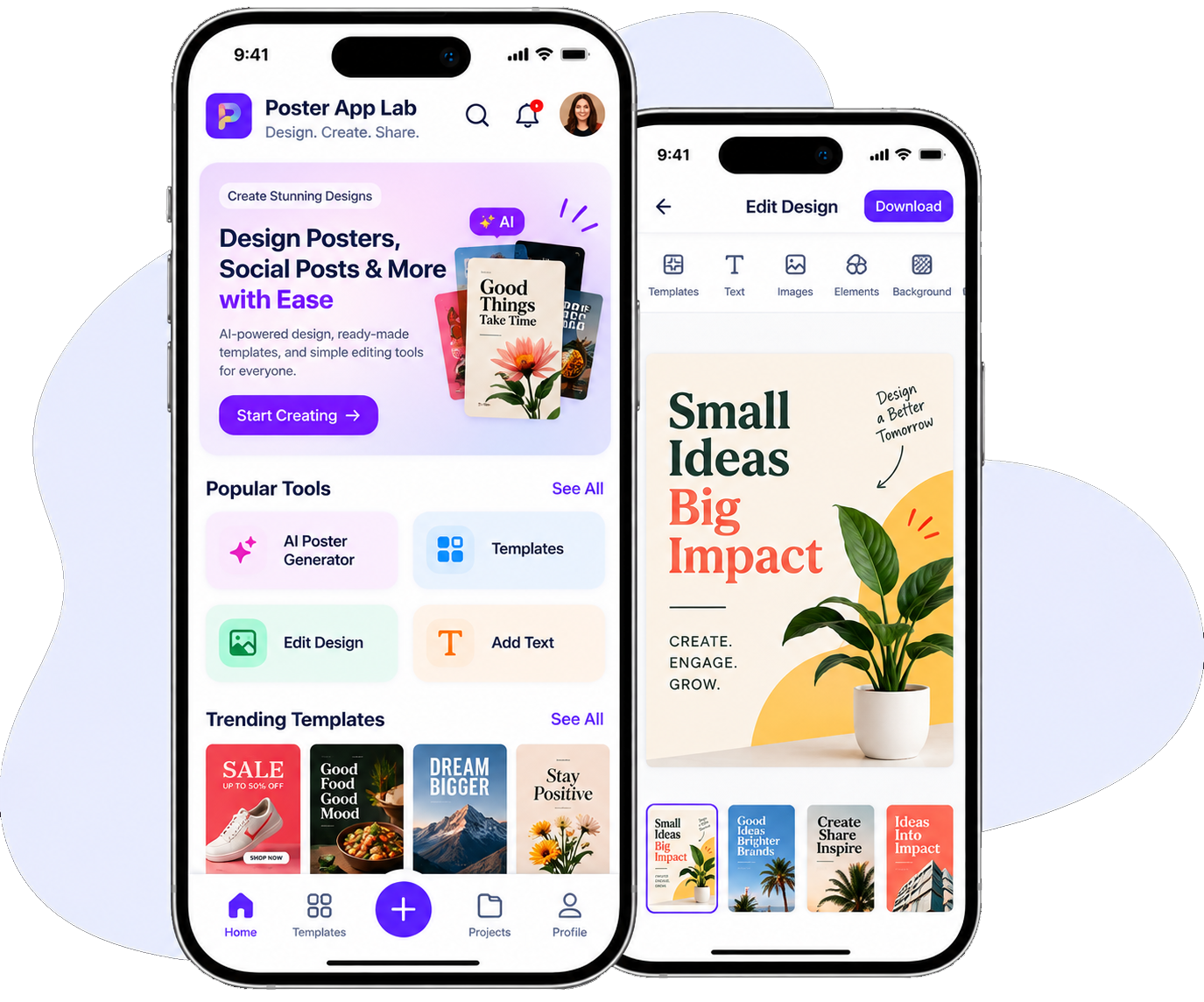 Private community app screens showing group spaces and threaded messaging