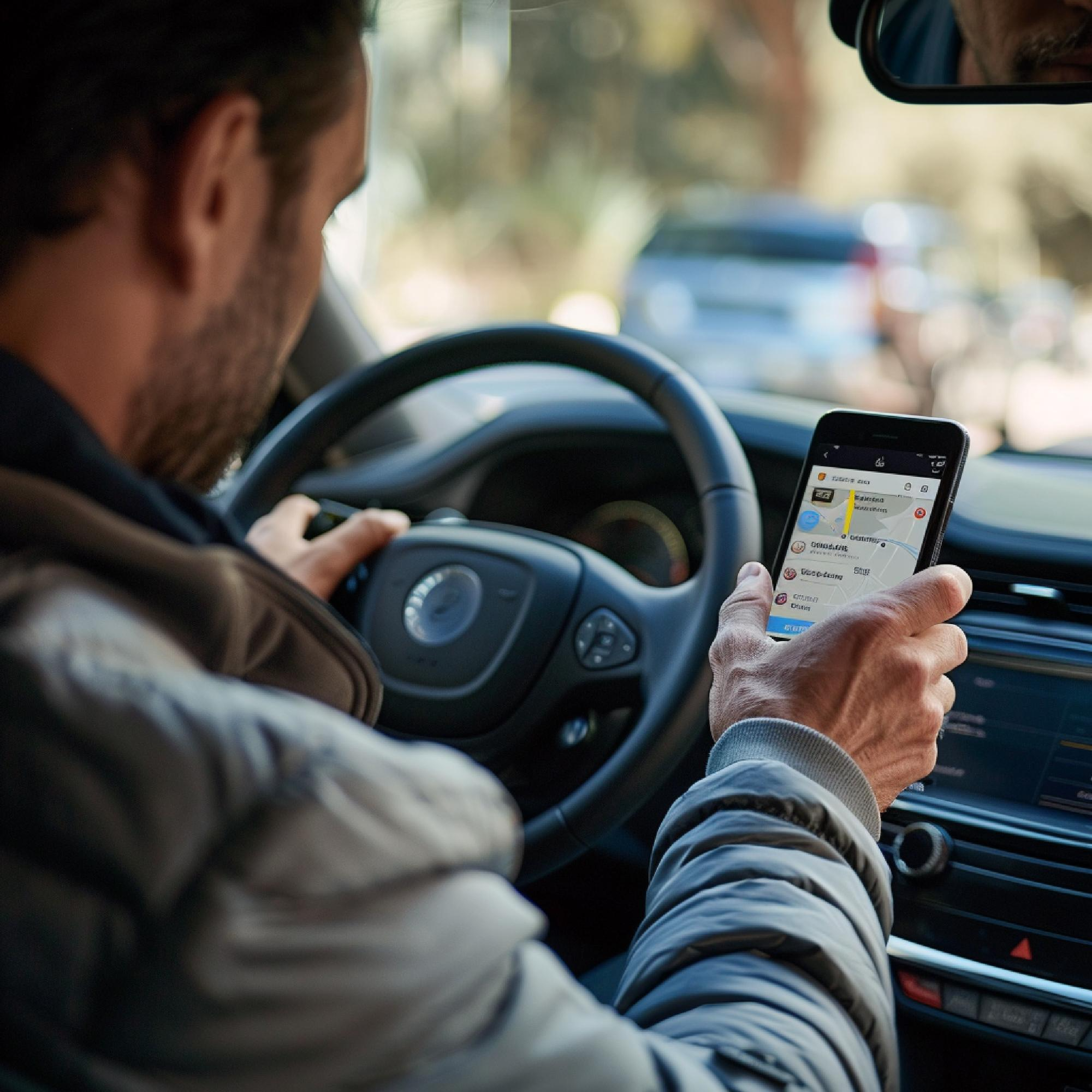 Ride-hailing app screen