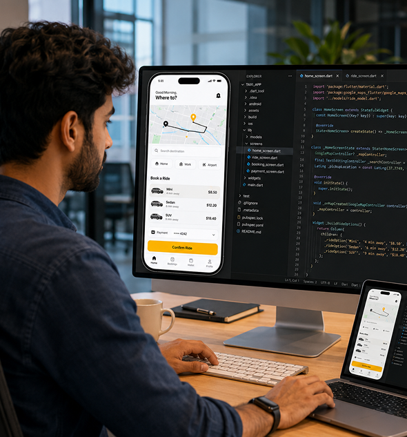 iApp Technologies team building a taxi booking app