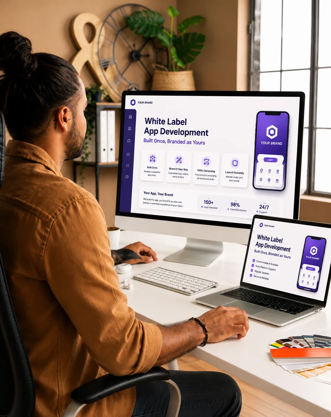 Developer building a white label app dashboard
