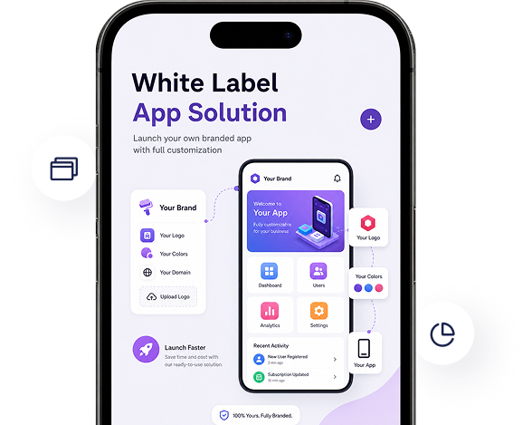 White label app solution running on a phone